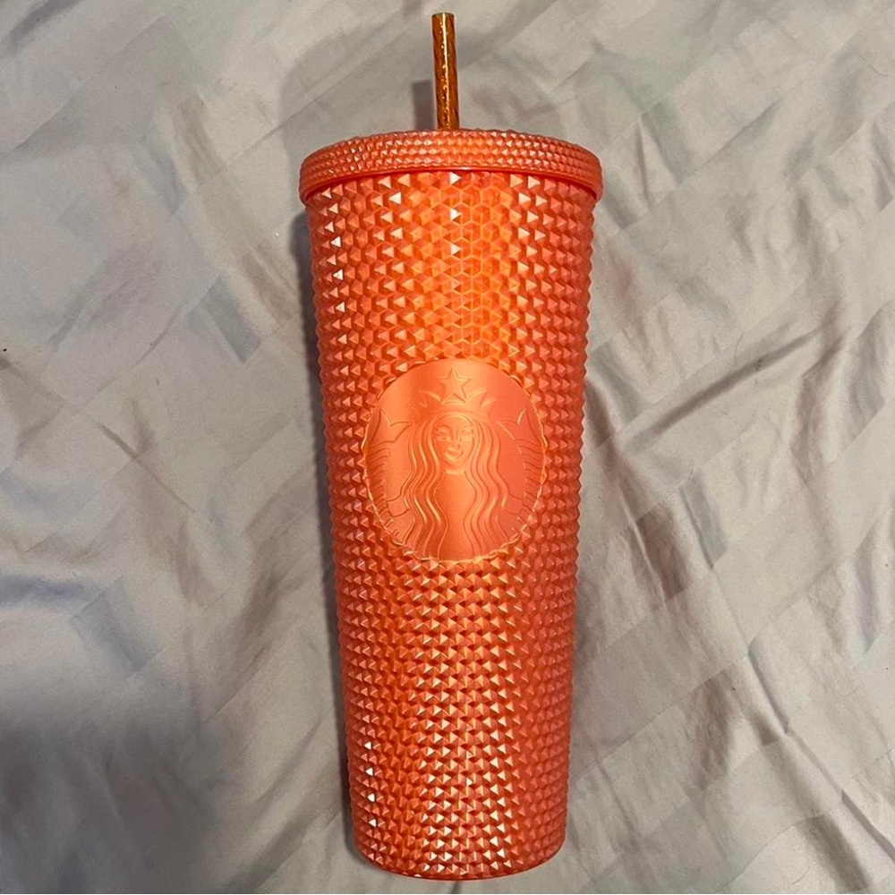 Starbucks studded orange tumbler